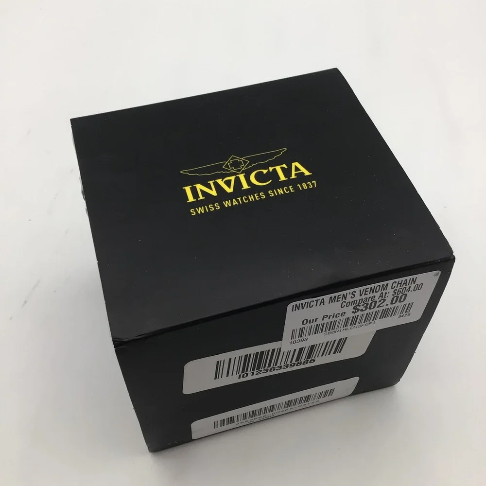 Invicta‎ Venom Chain Quartz Chronograph Mens Watch Silver Steel Mesh NEW